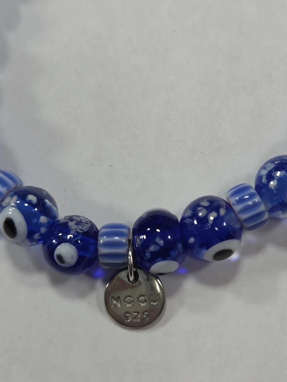 🆕️ NOGU Nazar .925 Sterling Silver Firefly Glass Evil Eye Bracelet